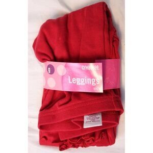 NWT 2003 Gymboree Whale Watching Solid Red Cotton Leggings Lettuce Edge Hem sz 8